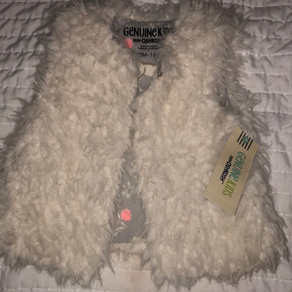 Toddler girl soft furry vest - 12-18 months